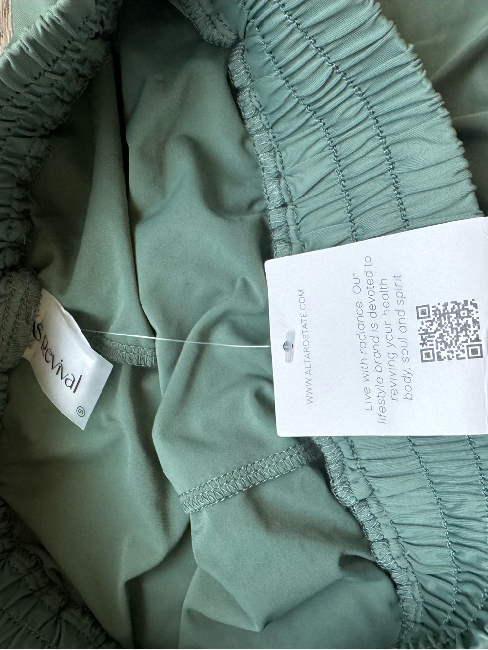 AS Revival Women's Sage Green Athletic Shorts - New With Tags - Picture 2 of 4